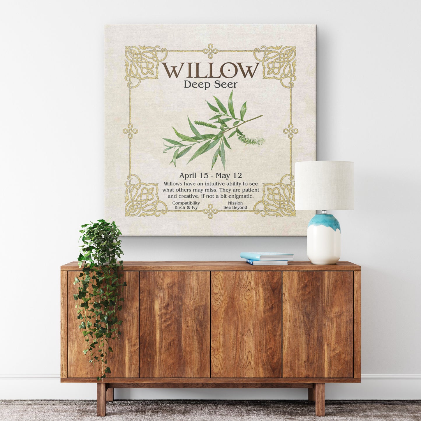 Celtic Tree Zodiac Canvas Print - Willow