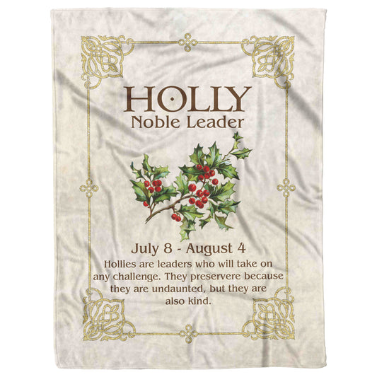 Celtic Tree Zodiac Fleece Blanket - Holly