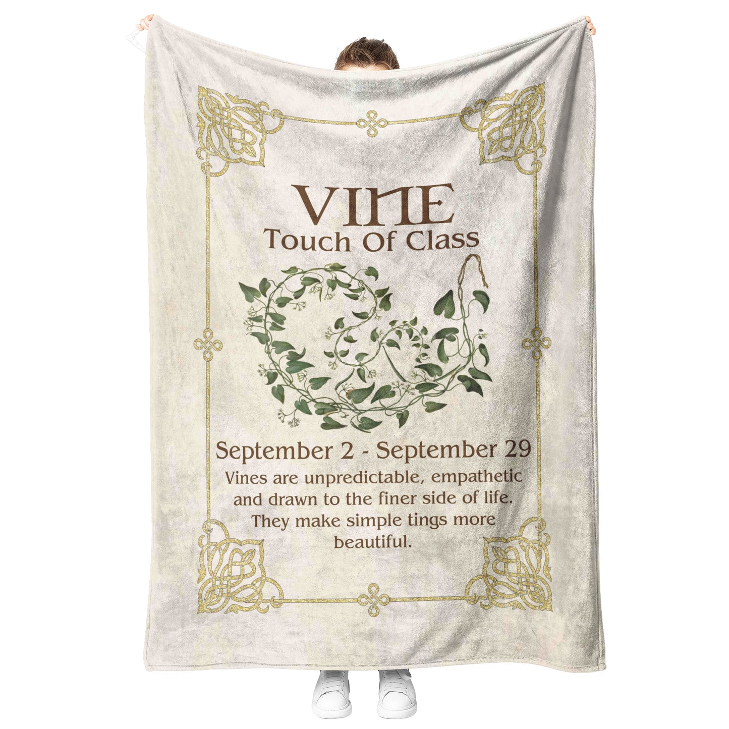 Celtic Tree Zodiac Fleece Blanket - Vine