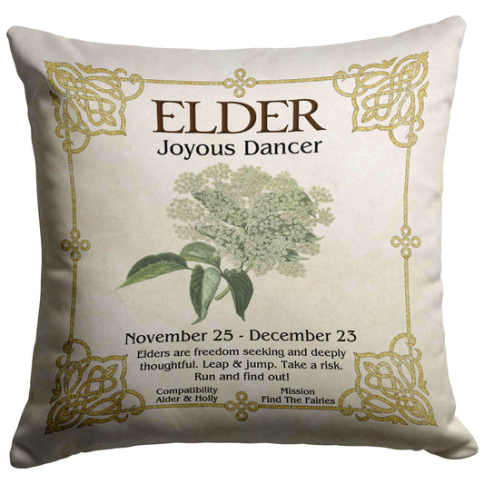 Celtic Tree Zodiac Throw Pillow - Elder
