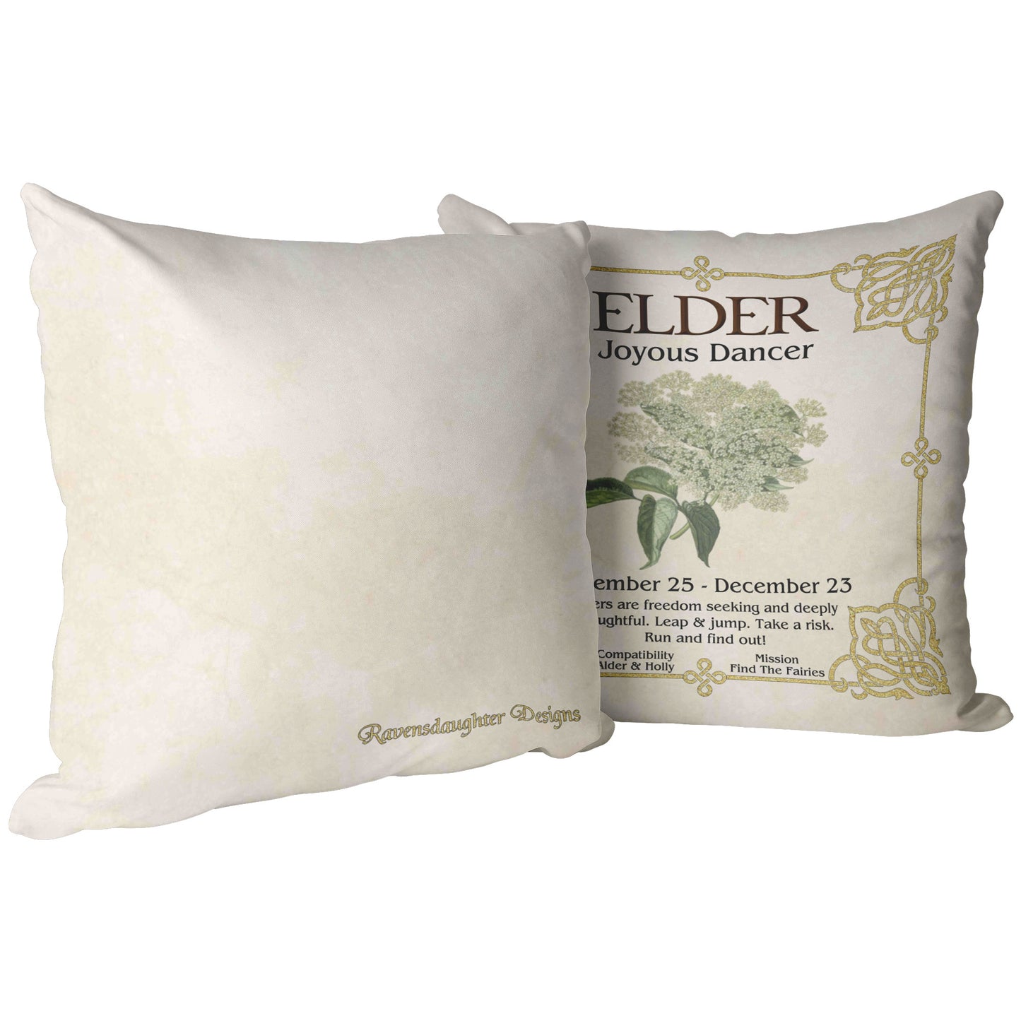 Celtic Tree Zodiac Throw Pillow - Elder