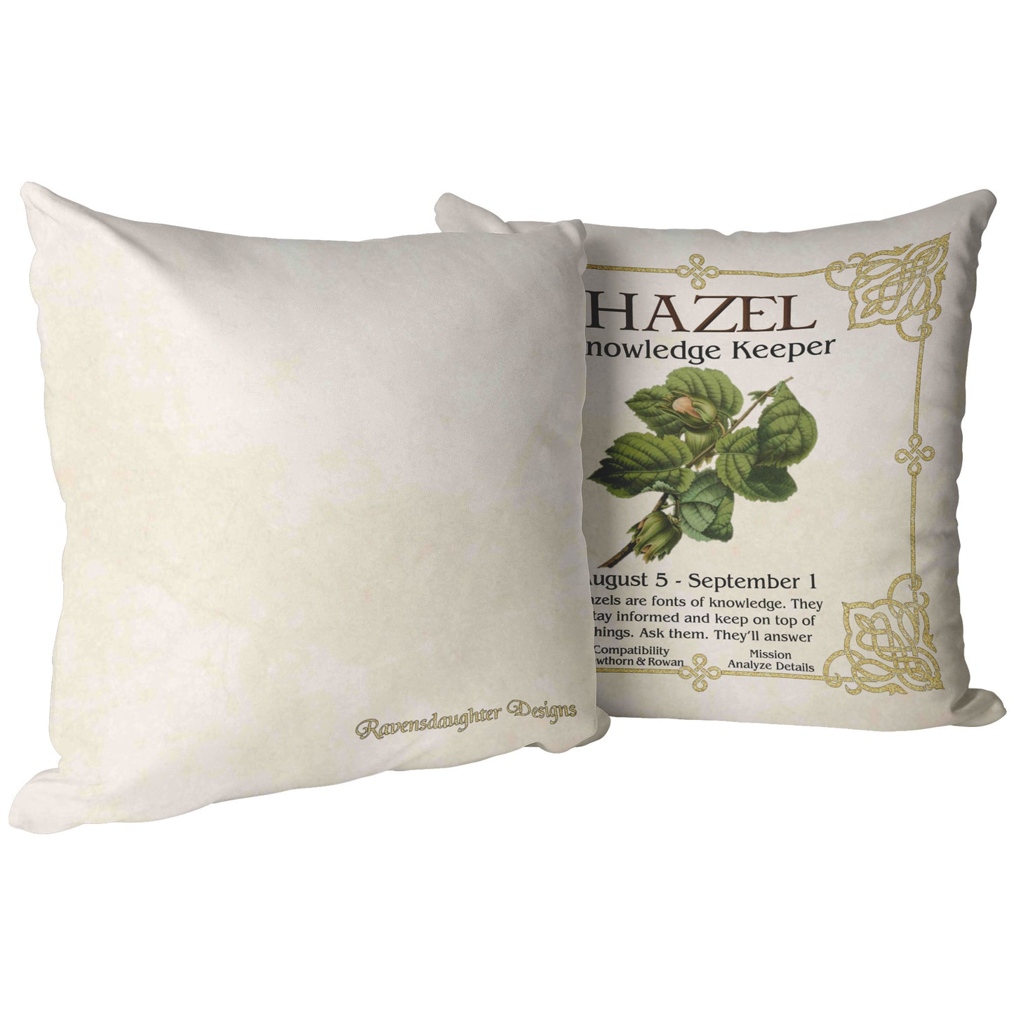 Celtic Tree Zodiac Throw Pillow - Hazel