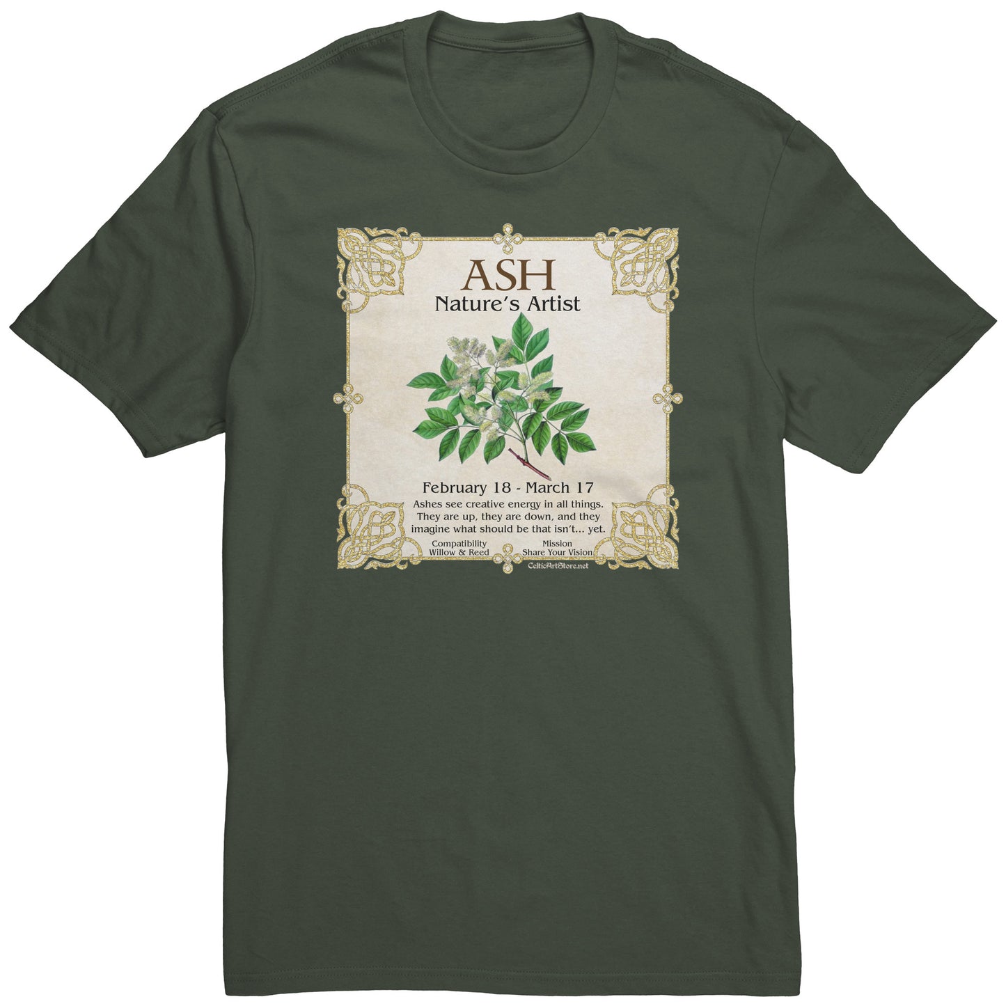 Celtic Tree Zodiac Unisex T-shirt - Ash