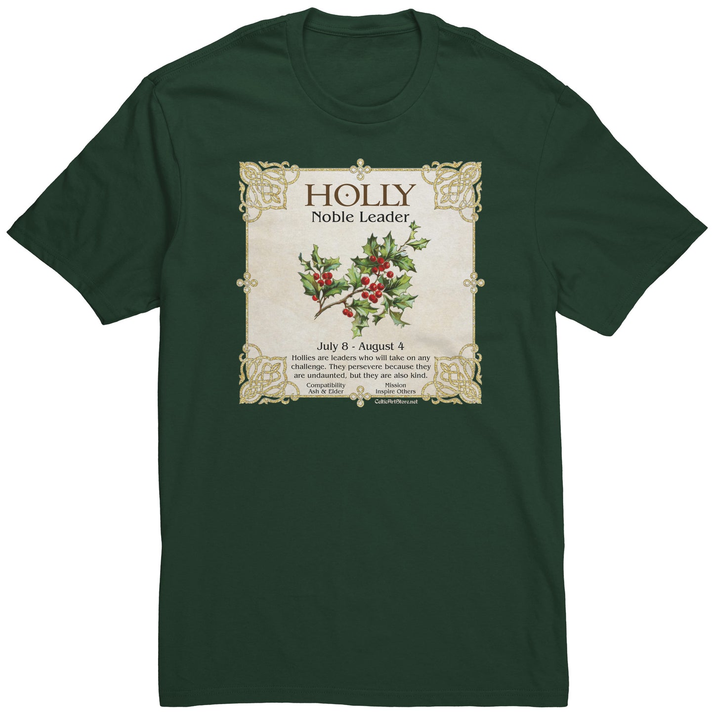 Celtic Tree Zodiac Unisex T-shirt - Holly