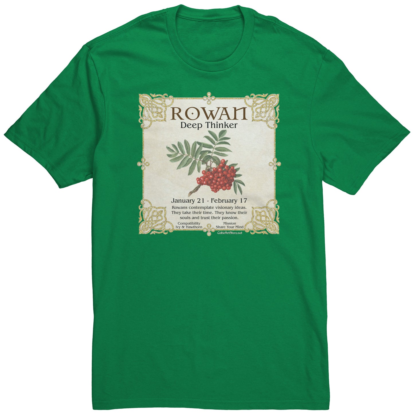 Celtic Tree Zodiac Unisex T-shirt - Rowan