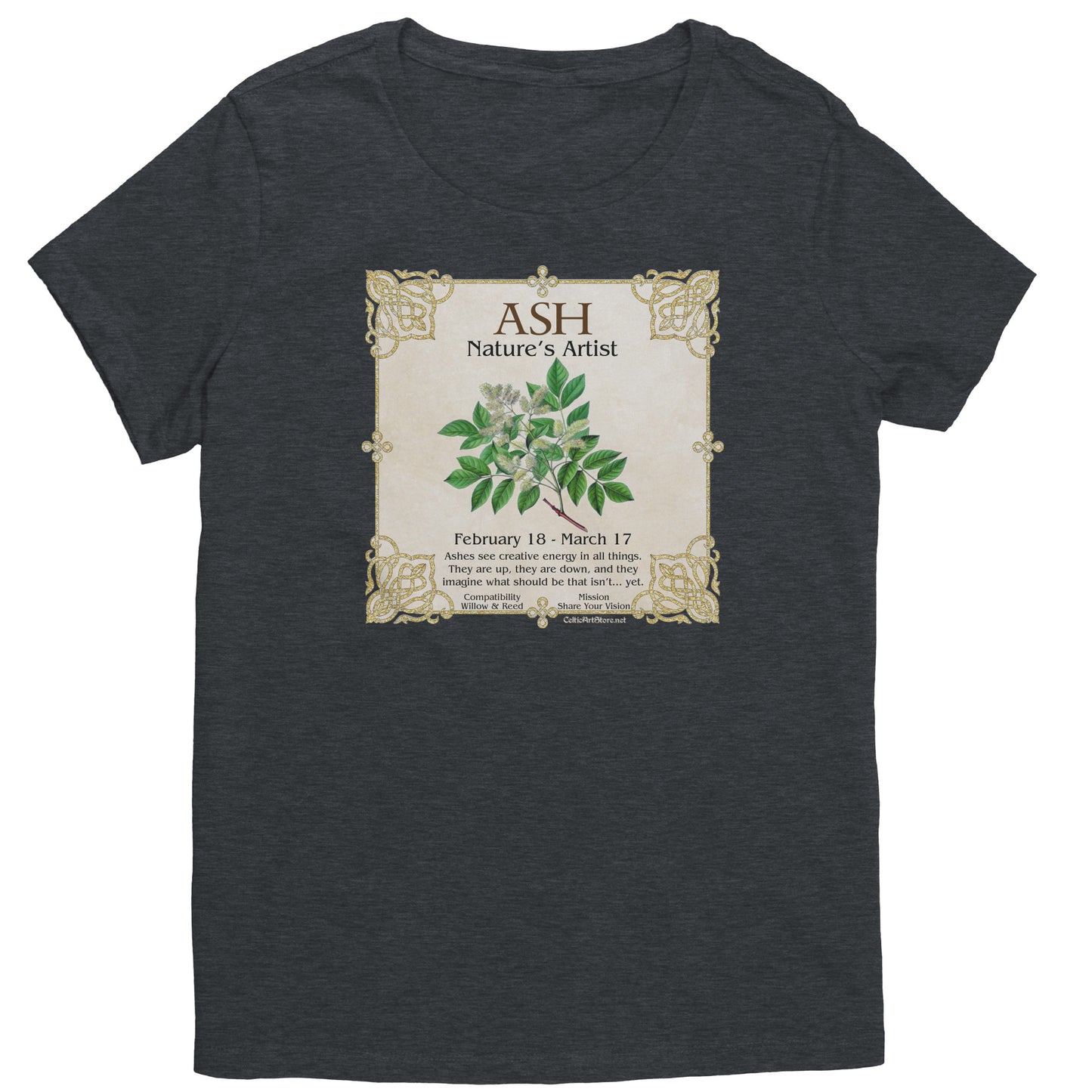 Celtic Tree Zodiac Women's T-shirt - Ash