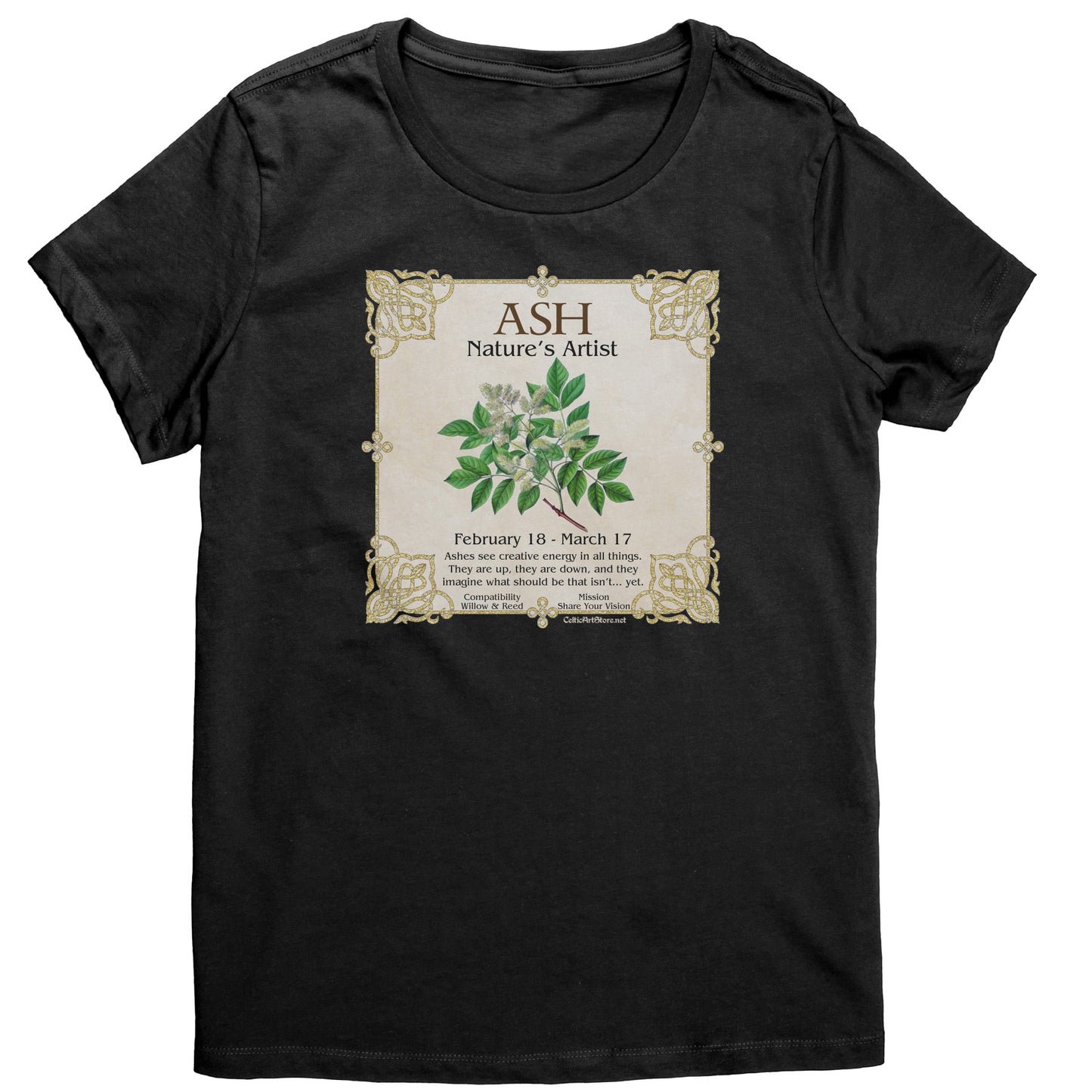 Celtic Tree Zodiac Women's T-shirt - Ash