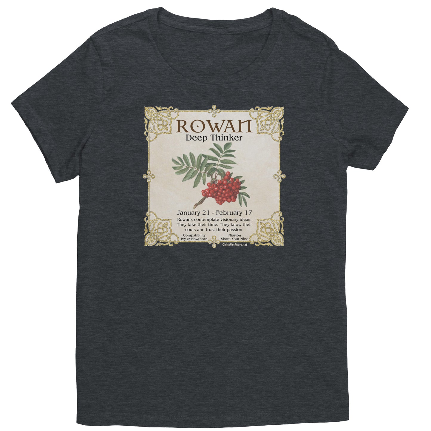 Celtic Tree Zodiac Women's T-shirt - Rowan