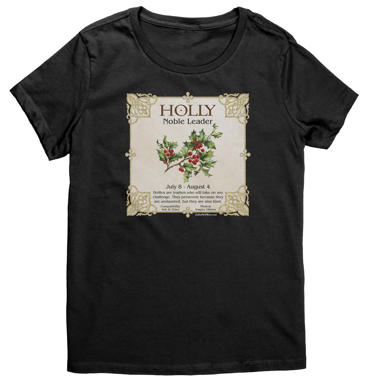 Celtic Tree Zodiac Women's T-shirt - Holly