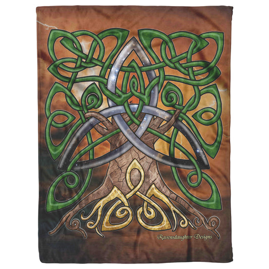 Celtic Trinity Tree - Samhain Fleece Blanket
