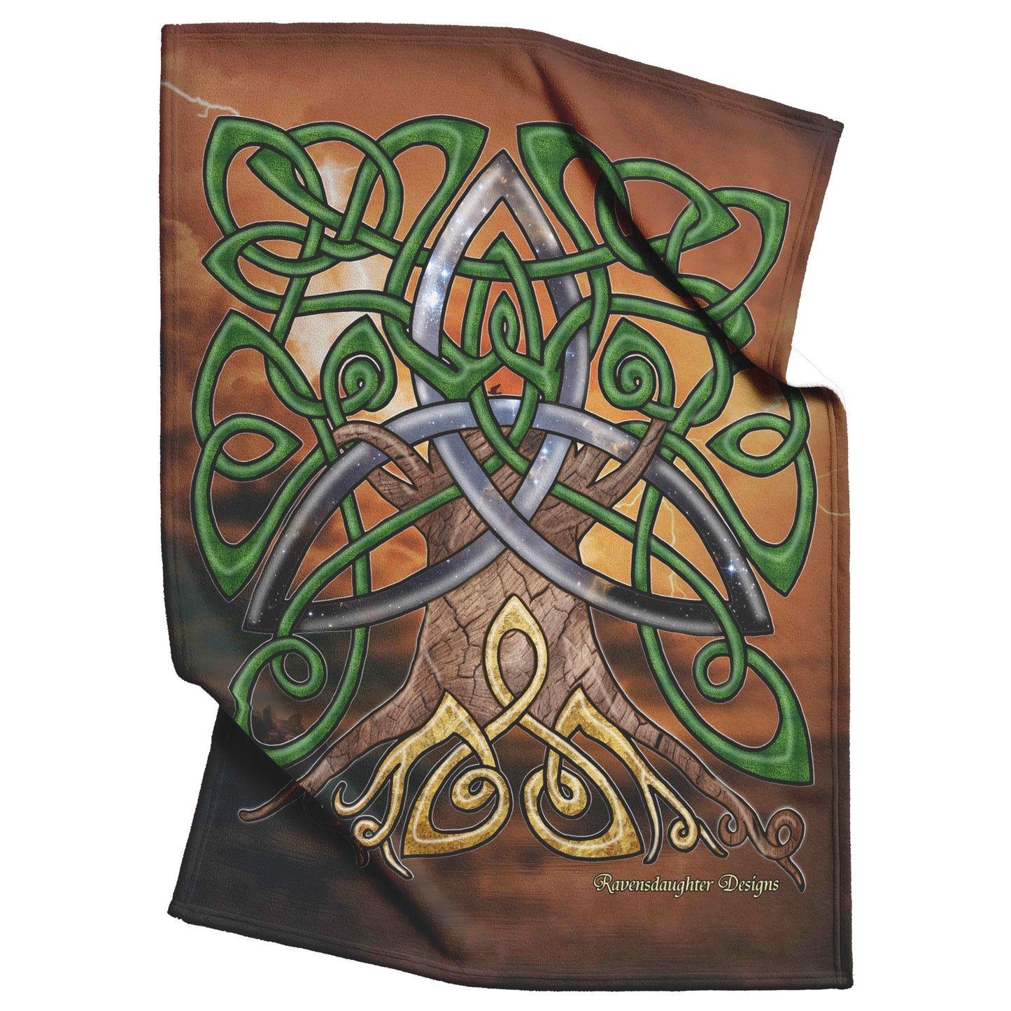 Celtic Trinity Tree - Samhain Fleece Blanket