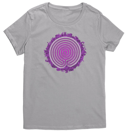 Chakra Vyuha Labyrinth Purple Grunge Women's T-shirt