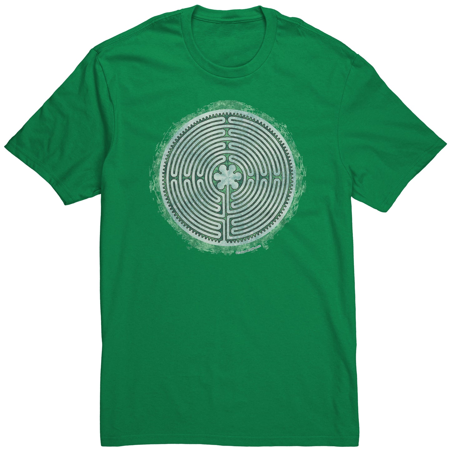 Chartres Labyrinth Green Grunge Unisex T-shirt