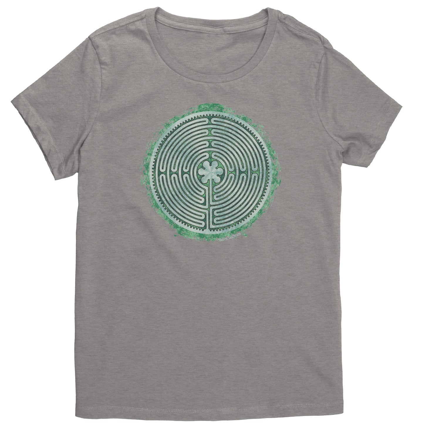 Chartres Labyrinth Green Grunge Women's T-shirt