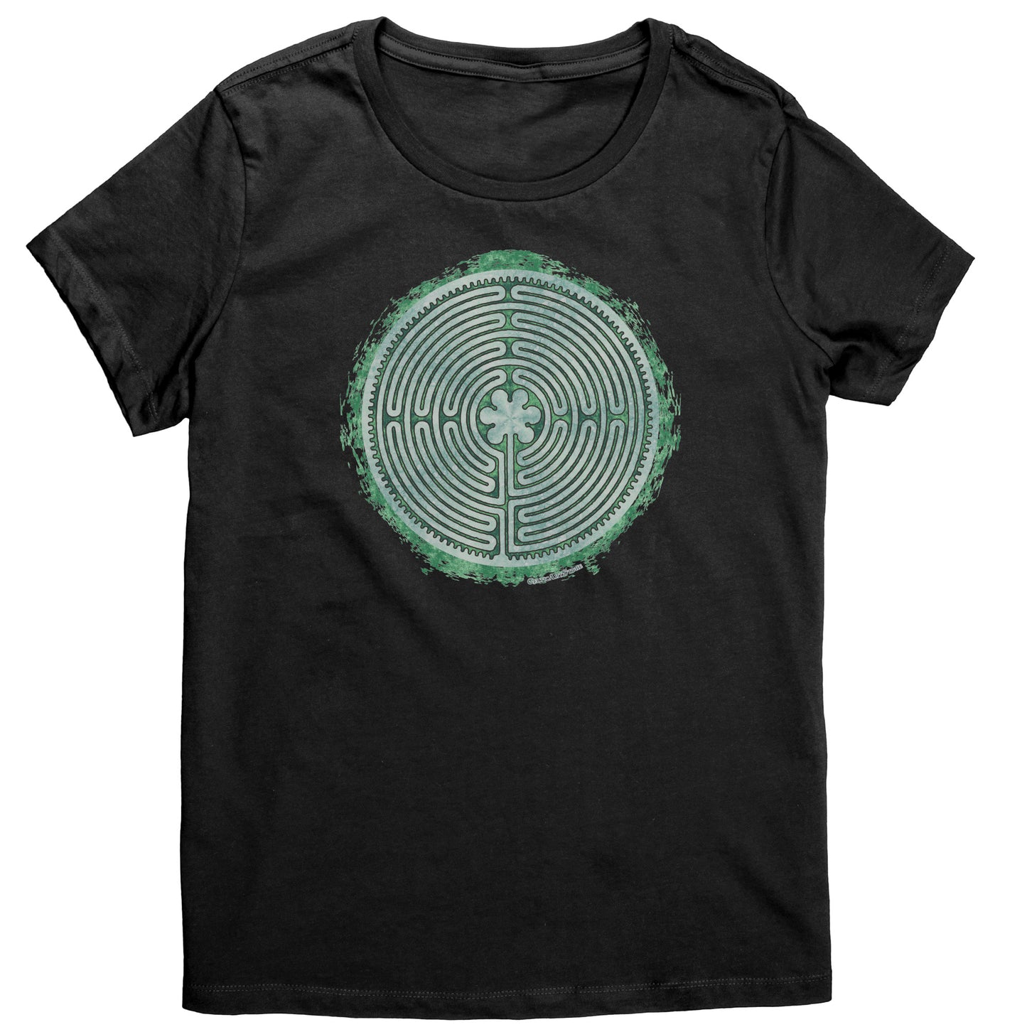 Chartres Labyrinth Green Grunge Women's T-shirt