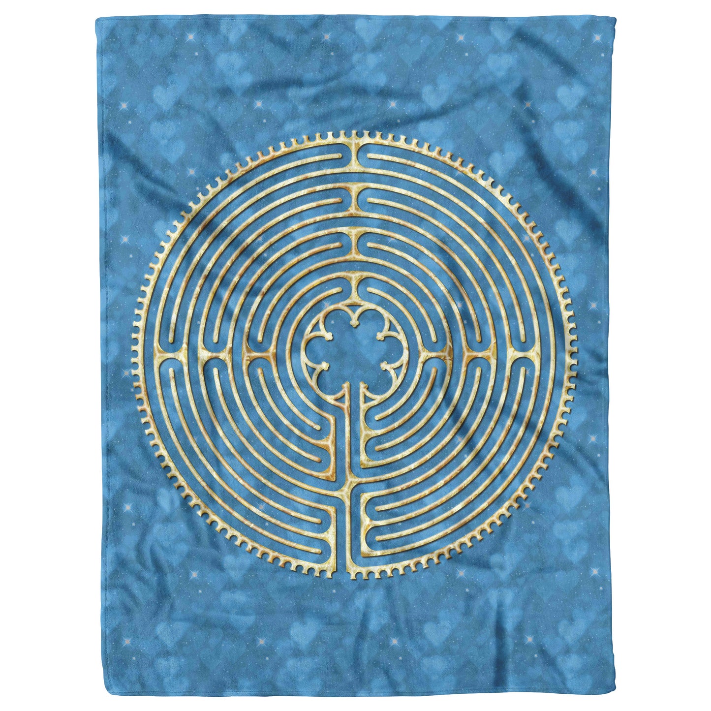 Chartres Labyrinth Therapy Blanket - Blue
