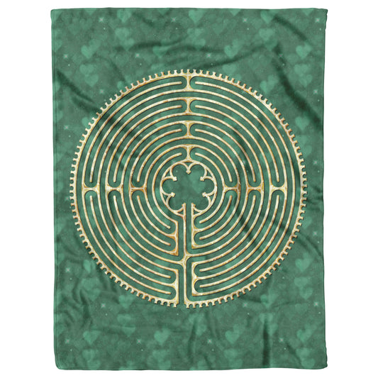 Chartres Labyrinth Therapy Blanket - Green