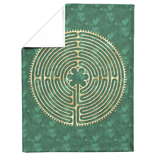 Chartres Labyrinth Therapy Blanket - Green