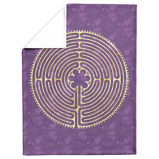 Chartres Labyrinth Therapy Blanket - Purple