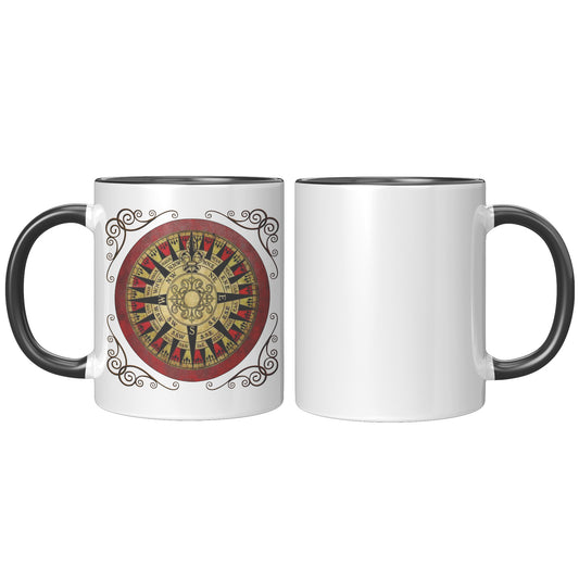 Compass Rose Accent Mug - Red-Black