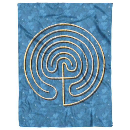 Cretian Labyrinth Therapy Blanket - Blue