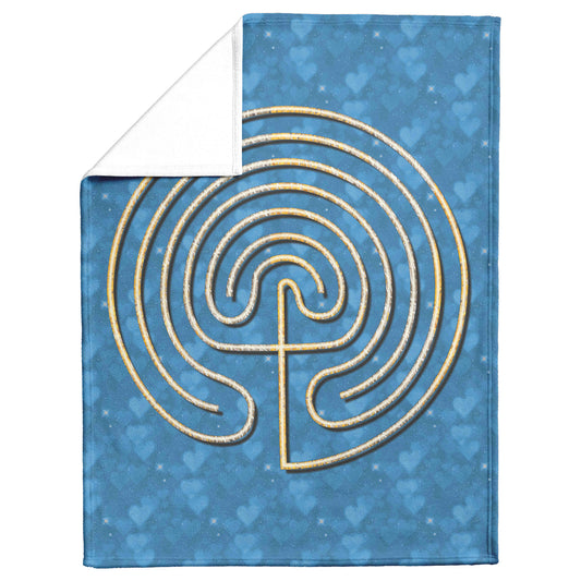 Cretian Labyrinth Therapy Blanket - Blue