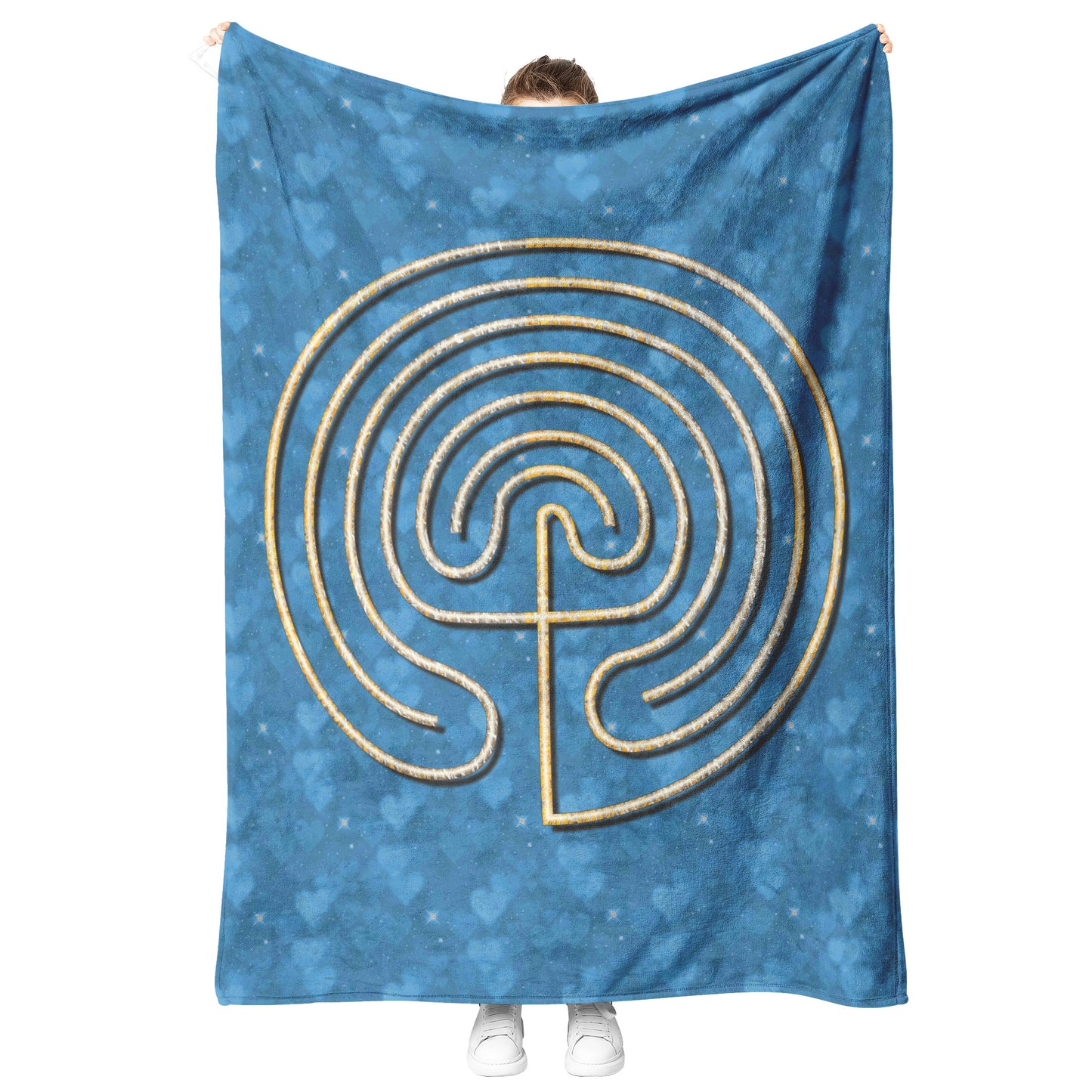 Cretian Labyrinth Therapy Blanket - Blue