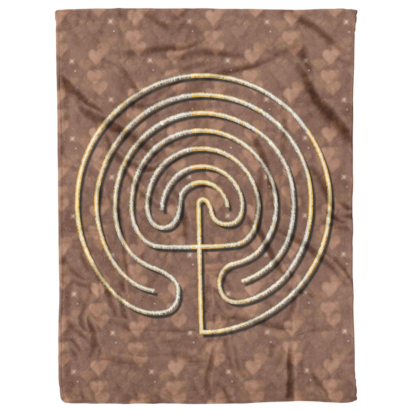 Cretian Labyrinth Therapy Blanket - Brown