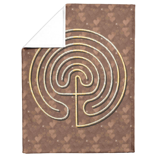 Cretian Labyrinth Therapy Blanket - Brown