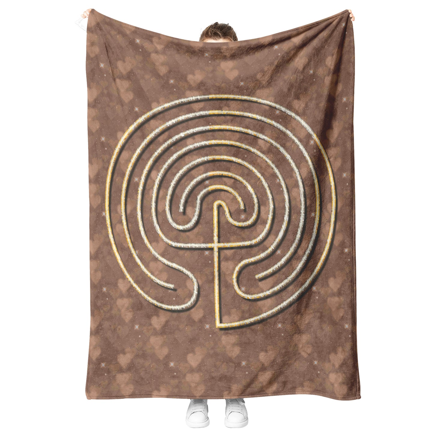 Cretian Labyrinth Therapy Blanket - Brown
