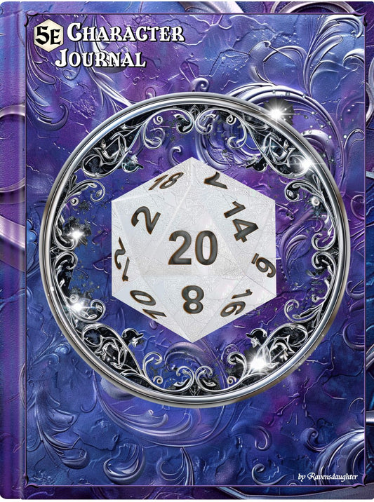 D20 Character Journal - Silver Circle Lavendar