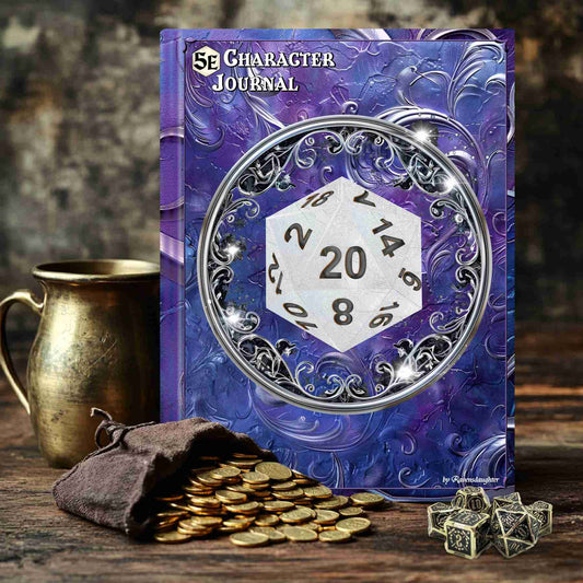 D20 Character Journal - Silver Circle Lavendar