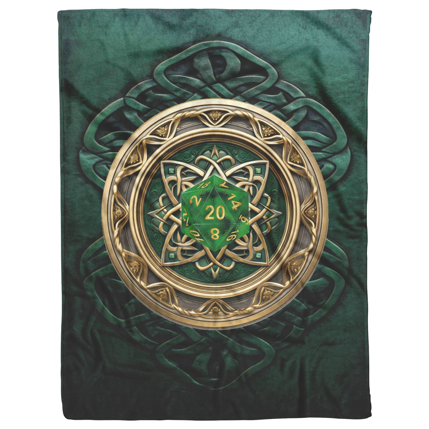 D20 Celtic Emerald Fleece Blanket