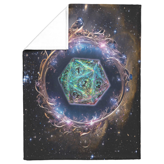 D20 Cosmic Circle Fleece Blanket