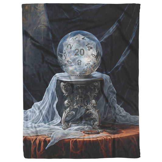 D20 Crystal Ball Fleece Blanket