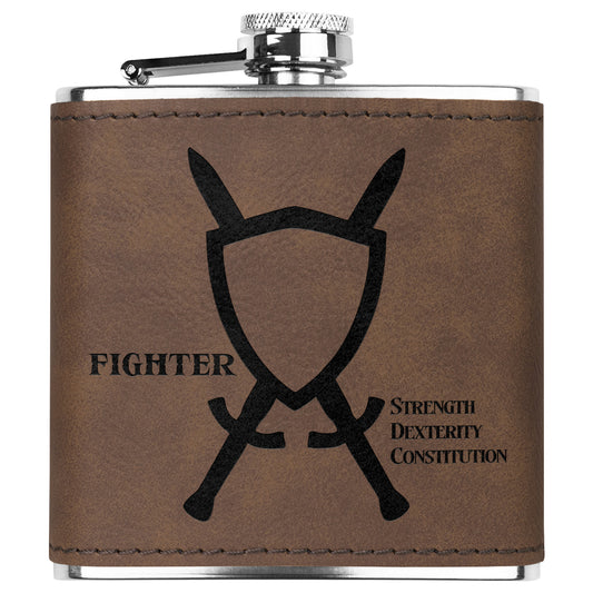 D&D Leatherette Flask - Fighter