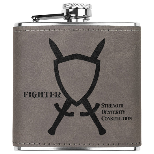 D&D Leatherette Flask - Fighter
