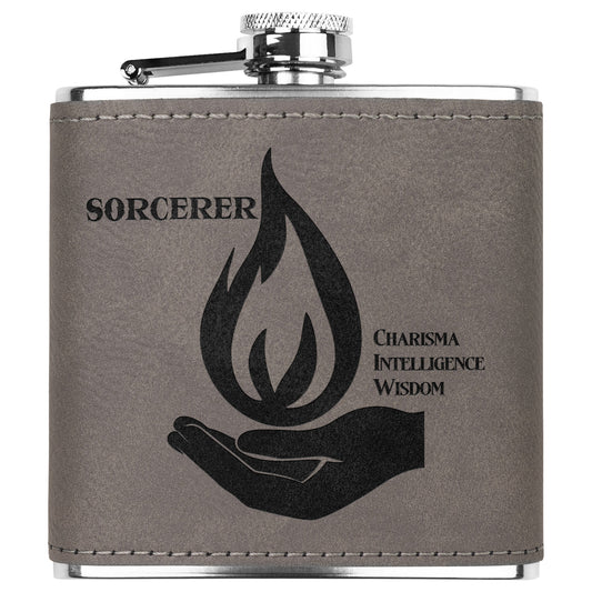 D&D Leatherette Flask - Sorcerer