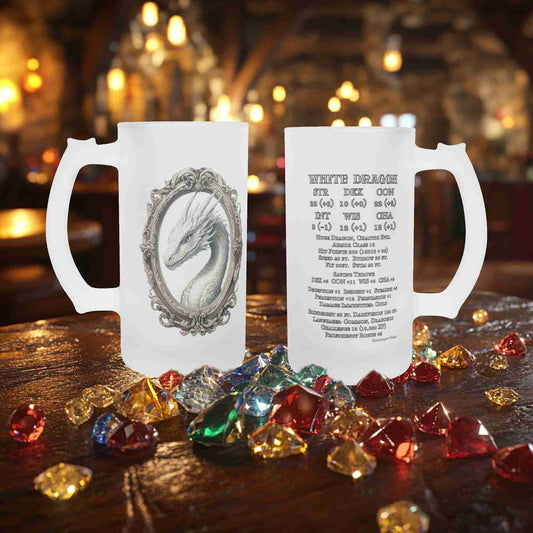 White Dragon Frosted Mug