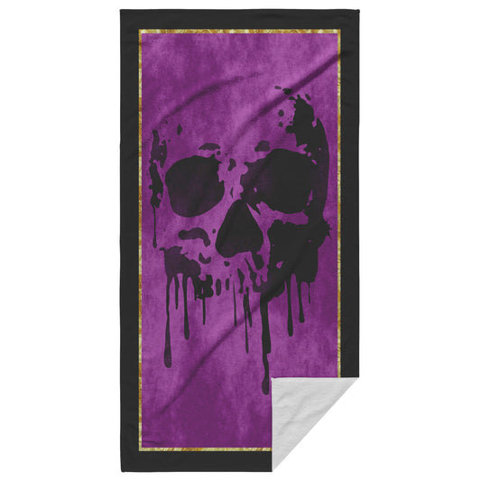 Drip Skull Beach Towel - Fuchsia
