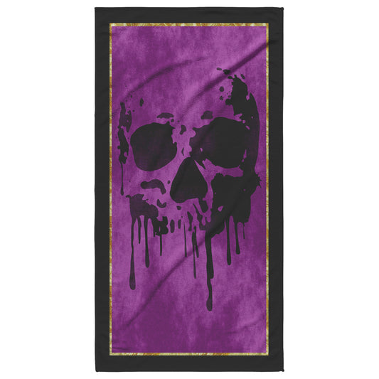 Drip Skull Beach Towel - Fuchsia