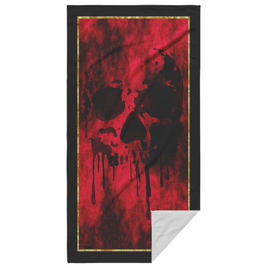 Drip Skull Beach Towel - Red