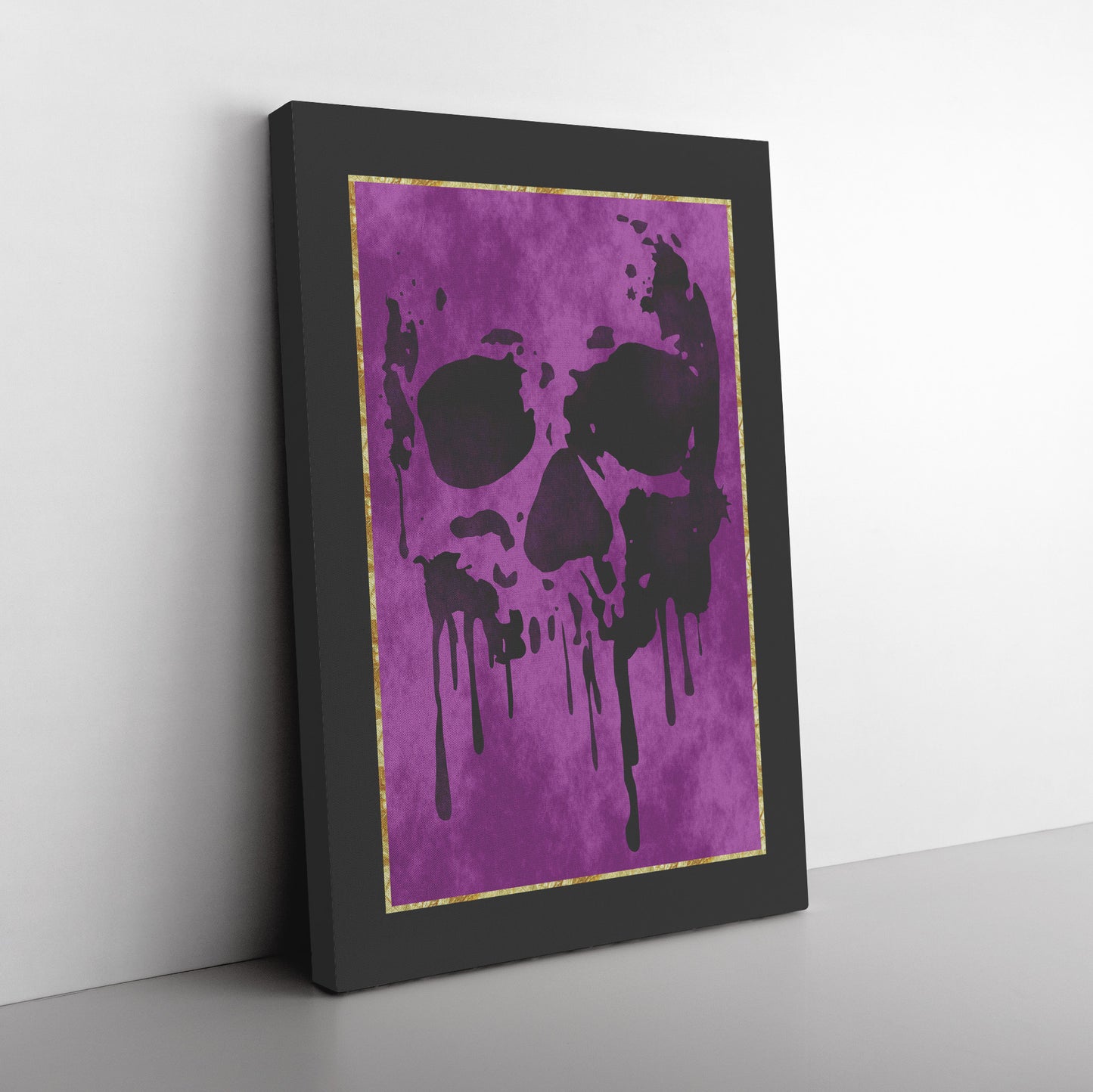 Drip Skull Canvas Print - Fuchsia