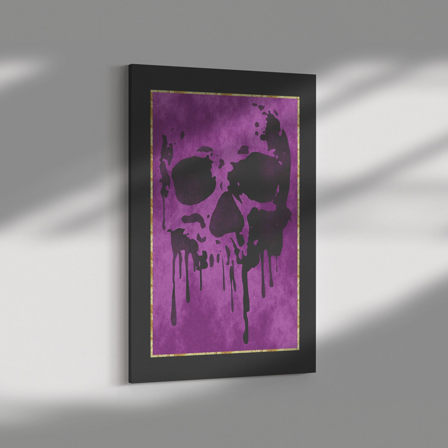 Drip Skull Canvas Print - Fuchsia