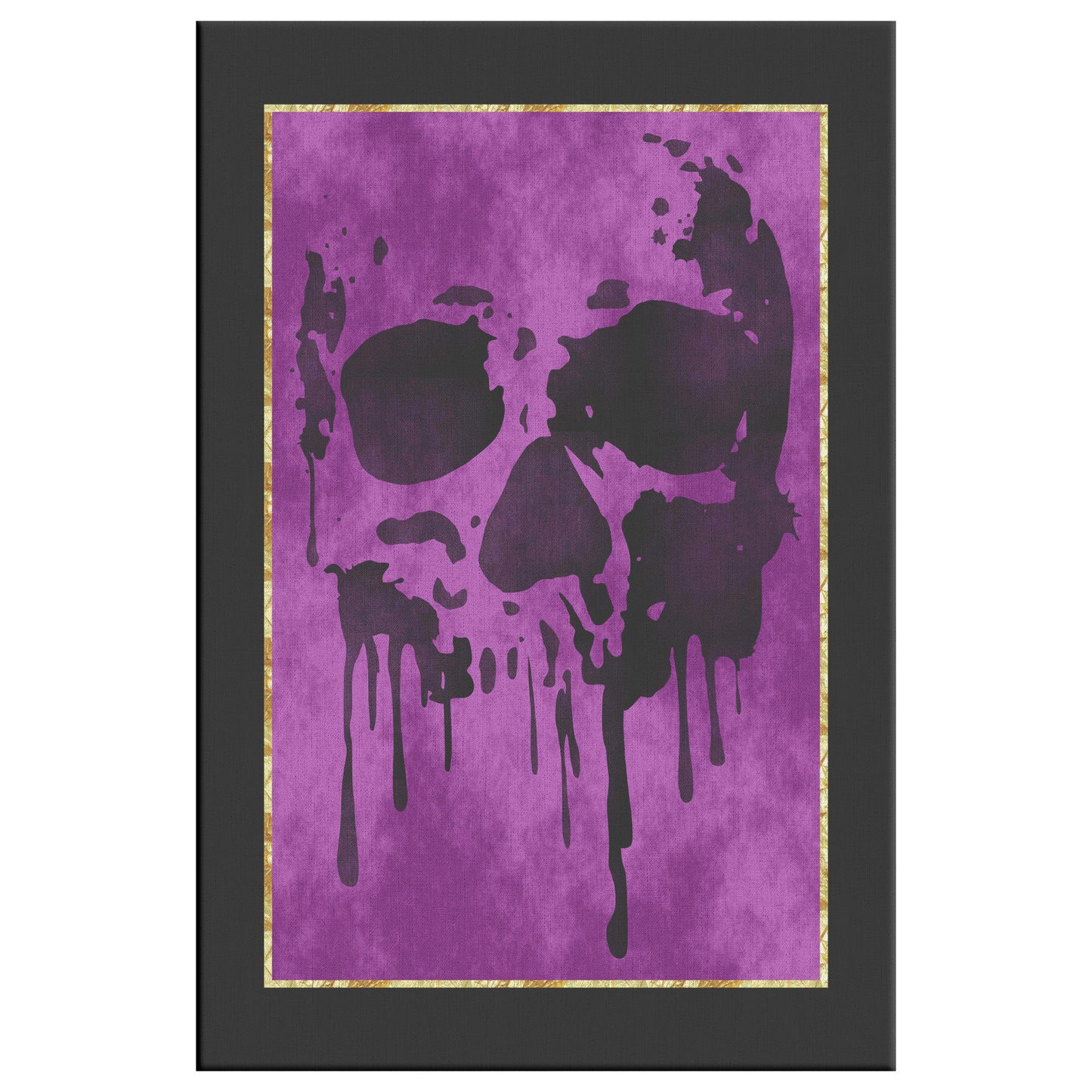 Drip Skull Canvas Print - Fuchsia