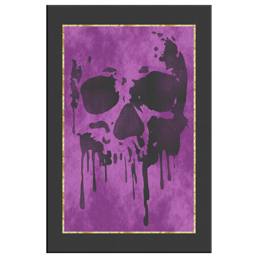 Drip Skull Canvas Print - Fuchsia