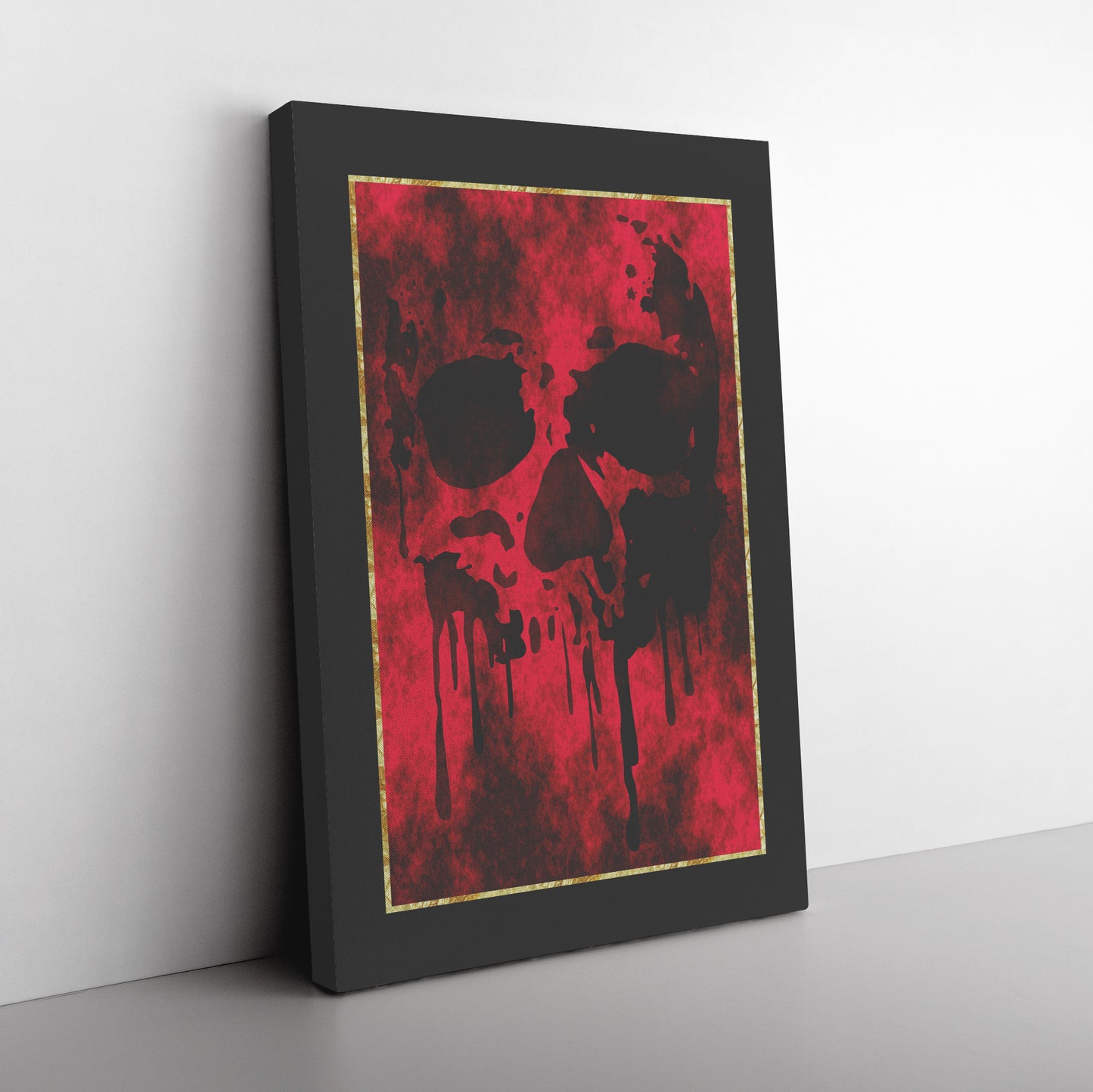 Drip Skull Canvas Print - Red