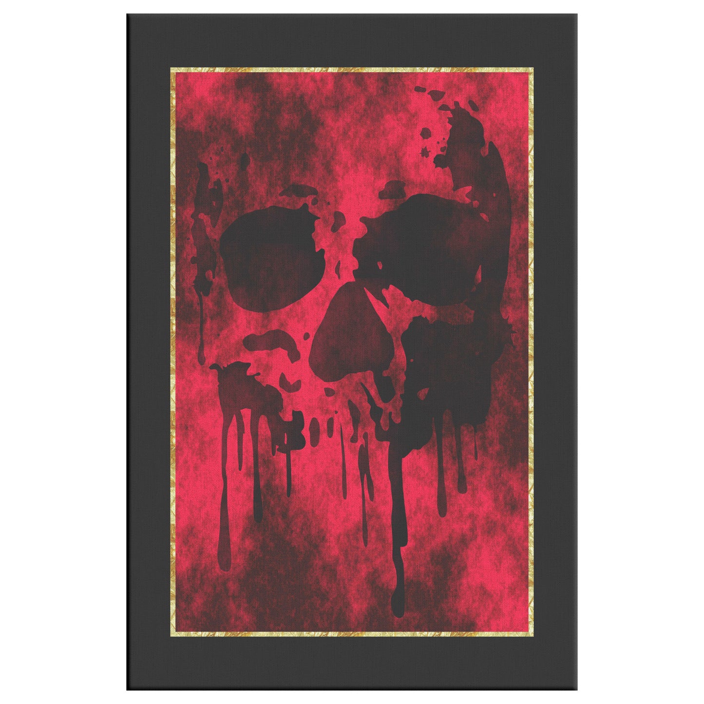 Drip Skull Canvas Print - Red