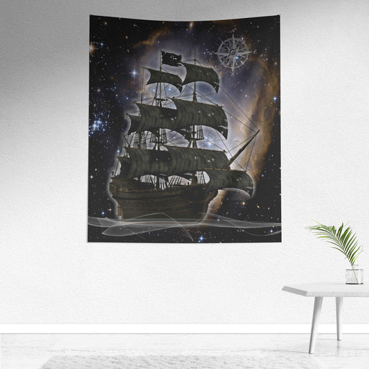 Pirate Ghost Ship Wall Hanging - Black