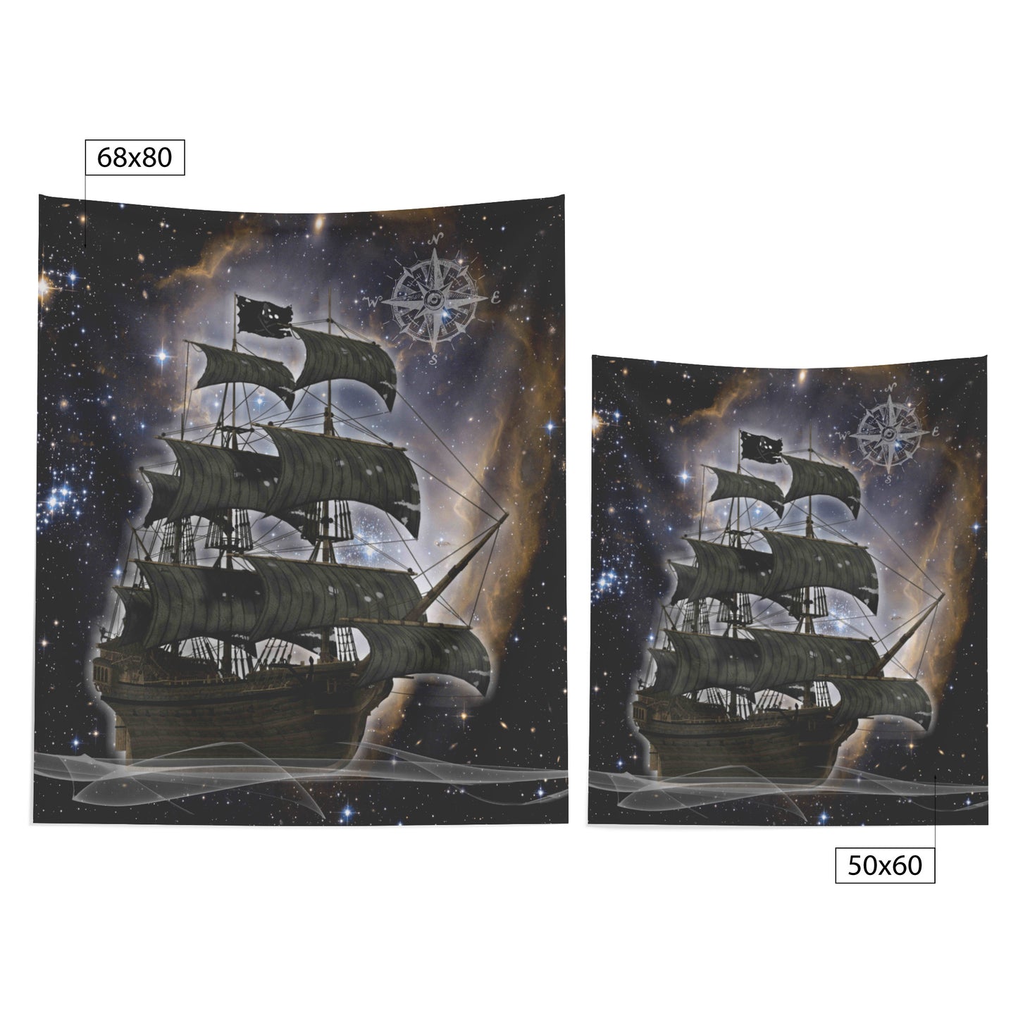Pirate Ghost Ship Wall Hanging - Black